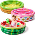 3 Pack 45" X 10" Inflatable Kiddie Pools, Watermelon & Pineapple & Cupcake Swimming Pool for Kids Seasonal Merriment, Indoor&Outdoor Water Pool Baby Swimming Pool Pit Ball Pool
