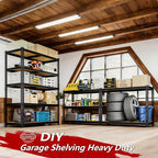 Heavy Duty Garage Shelving,5-Tier Metal Storage Shelves,2400LBS Shelving Unit,Adjustable Shelving Rack, Standing Shelf Units for Garage Storage Warehouse,28''×12''×60''