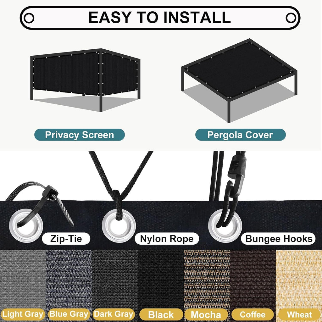 shade&beyond 90% sun shade cloth with grommets, 8' on a desk or shelf