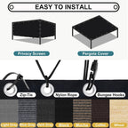 shade&beyond 90% sun shade cloth with grommets, 8' on a desk or shelf