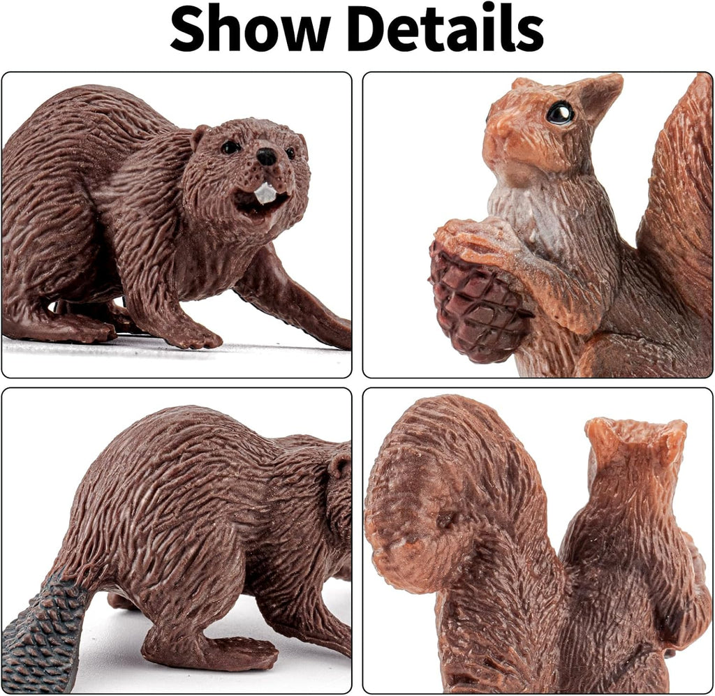solid north american woodland forest animal figurines set, view 9