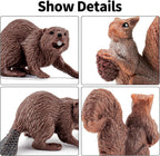 solid north american woodland forest animal figurines set, view 9