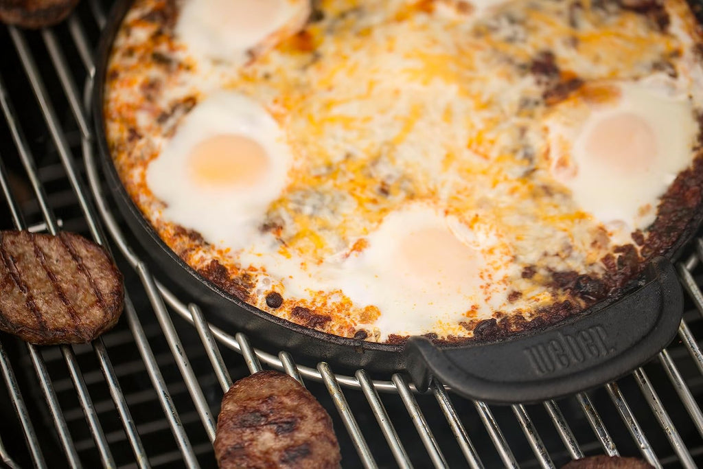 Weber® Gourmet BBQ Griddle, Porcelain-Enameled Cast Iron | Non‑Stick Round Griddle with Handles for Charcoal, Gas & Pellet Grills, Perfect for Breakfast & High‑Heat Grilling, Flat-Top