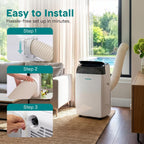 serenelife 14,000 btu portable air conditioner with dehumidifier, package contents