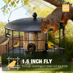 veehoo squirrel proof bird feeders for outdoors hanging shown in use