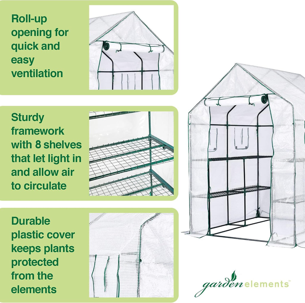 garden elements personal plastic indoor/outdoor standing greenhouse for, close-up detail