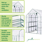 garden elements personal plastic indoor/outdoor standing greenhouse for, close-up detail