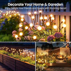 LETMY Solar Lights Outdoor, 4 Pack 32 LED Swaying Solar Garden Lights, Firefly Light for Outdoor Decorations, Garden Decor with Big Bulb & Larger Panel, Unique Gifts for Women, Gifts for Grandma