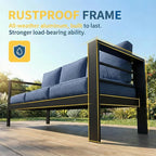 Solaste Aluminum Patio Furniture Set for All Weather, Oversized Metal Outdoor Furniture Set with 27.5" Deep Seating and 3.2" Wide Armrest, Outdoor Patio Sofa with 10" Back Suport Cushion