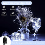 33Ft 100LED Fairy Lights Plug in, Waterproof String Lights Outdoor & Indoor 8 Modes with Timer, Christmas Light Bedroom Decor, Twinkle Light for Girl's Room Garden Christmas Decorations (Cool White)