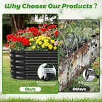 17" Tall Outdoor Garden Raised Garden Bed Kits, 5ft X 2ft Oval,0.8MM Thick Metal Raised Planter Bed/Ground Planter Box for Variety of Flowers,Herbs,Vegetables (Black, 60X24X16.5 Inches)