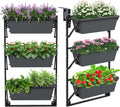 giantex 3-tier vertical railing planter, adjustable hanging planter, main product view