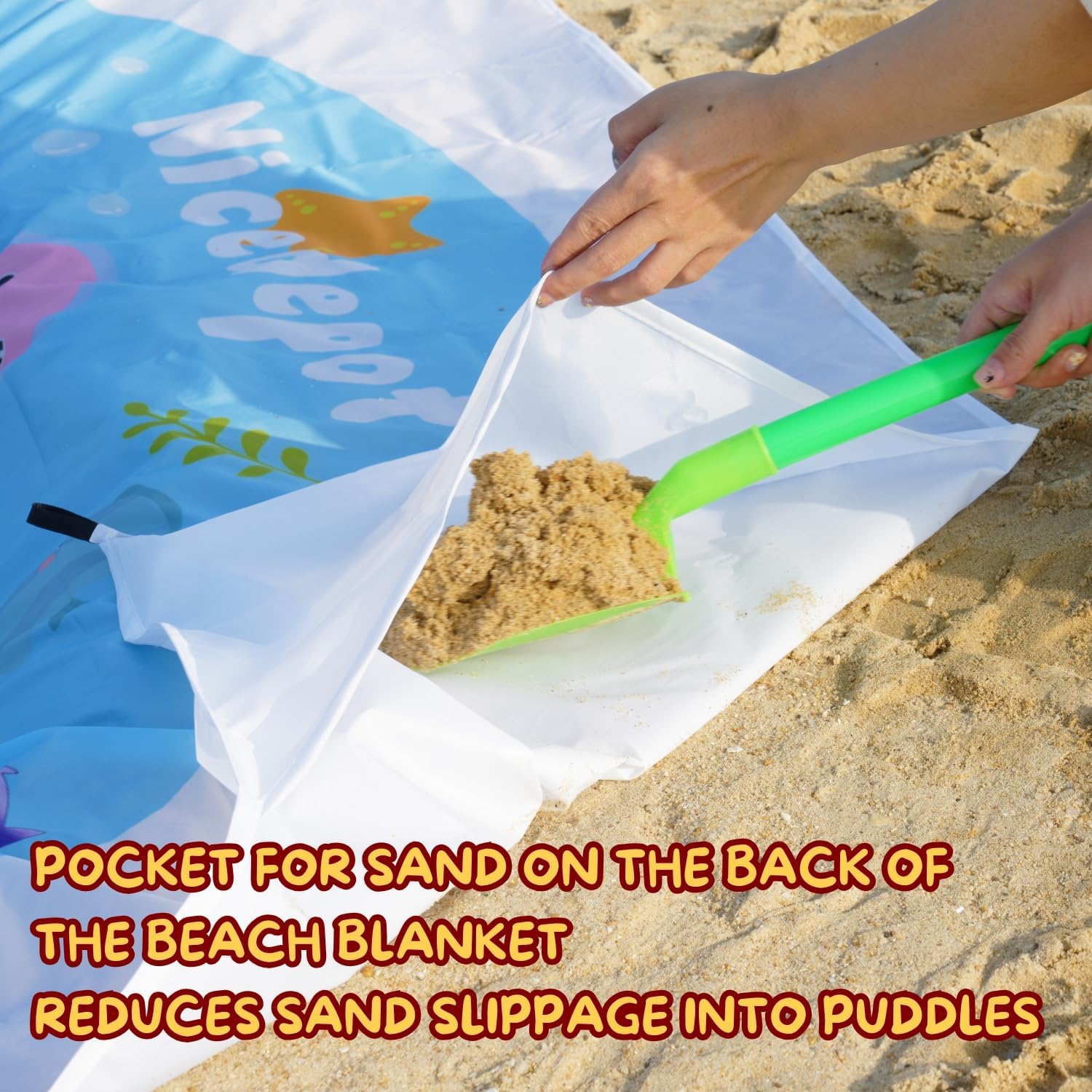 Pink Waterproof Beach Baby Pool Kiddie Pool for Toddlers Beach Blanket Paddling Pool-Beach Toys for Infant Kids Boys and Girls