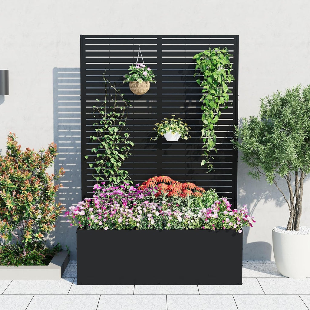 garveelife metal planter box with trellis 71"x47"x16", with, main product view