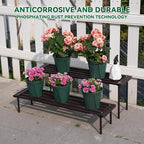 Metal Plant Stand, Rust-proof Aluminum Flower Pot Stand, Heavy Duty Planter Display Shelving for Patio Balcony Garden Living Room Decorative (Ebony, 23.6 Inch)