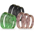 Zhanmai 9 Rolls Anodized Aluminum Bonsai Training Wires 3 Sizes (1.0, 1.5, 2.0 mm) Total 147 Feet Black Plant Training Wire for Fine Trunk Branch Control(Black, Brown, Green)