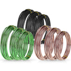 Zhanmai 9 Rolls Anodized Aluminum Bonsai Training Wires 3 Sizes (1.0, 1.5, 2.0 mm) Total 147 Feet Black Plant Training Wire for Fine Trunk Branch Control(Black, Brown, Green)