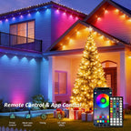 100FT Permanent Outdoor Lights, RGB LED Eaves Lights with IP67 Waterproof, Smart App Remote Control, Music Sync, for Christmas, Holiday Decorations