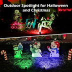 Spotlight Outdoor – 120V Plug-in, 2700K Warm White LED Landscape Spot Lights with RGB 3 Lenses for Yard, Garden, Lawn&Tree Decor, IP67 Waterproof, Perfect for Holidays&Everyday (2 Pack, Black)