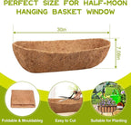 Riare 2 Pack 30 Inch Trough Coco Coir Liners for Planters, Pre-Formed Coconut Coir Replacement Liner Natural Coco Fiber Window Box Liners for Wall Planter, Window Basket Deck Railing Planter