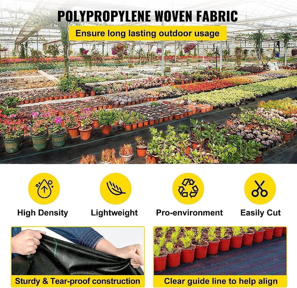 vevor weed barrier landscape fabric, heavy duty 5x250ft, close-up detail