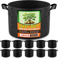 10 Pack 2 Gallon Grow Bags, Thickened Nonwoven Fabric Planter Pots with Handles, Heavy Duty 300G Garden Pots for Tomato, Potato and Vegetable