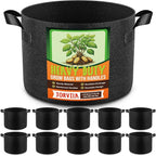 10 Pack 2 Gallon Grow Bags, Thickened Nonwoven Fabric Planter Pots with Handles, Heavy Duty 300G Garden Pots for Tomato, Potato and Vegetable