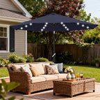 ABCCANOPY Durable Solar Led Patio Umbrellas with 32LED Lights 11FT (Deep Blue)