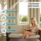 Outdoor Curtains for Patio Waterproof - 6 Panels Privacy Weatherproof Outside Curtains with Grommets for Pergola, Gazebo, Porch, Cabana, Balcony, 54 x 84 Inch, Cream