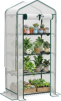 outsunny 4 tier mini greenhouse w/ screen roof, main product view