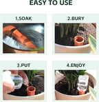 Terracotta Watering Spikes, Wine Bottle Watering Stakes, Slow Release Self Watering Planter Insert for Out | Indoor Plants, Vacation Plant Watering Devices, Automatic Plant Waterer, 4-Pack