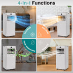 serenelife 10000 btu portable air conditioner & heater showing dimensions
