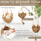 Shappy 3 Pack Jute Crochet Long Plant Hanger for 3 Inch to 12 Inch Pots, Macrame Plant Holder Rope with S Shaped Hooks for Halloween Home Decor (Brown)