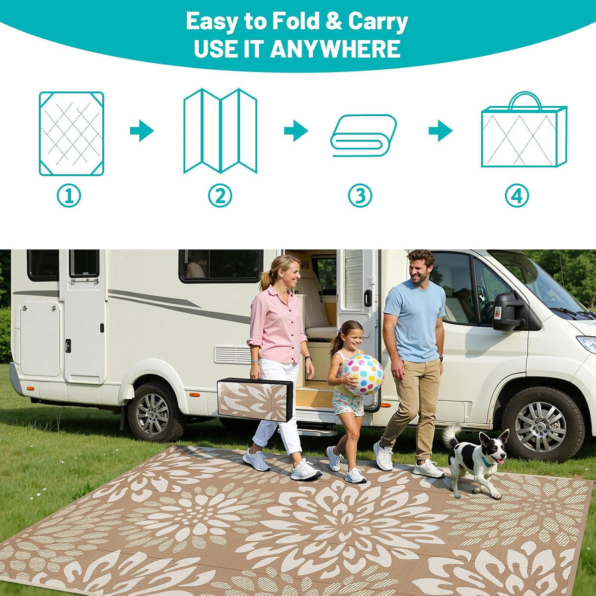 hebe waterproof outdoor rug 9'x12', floral reversible plastic showing dimensions