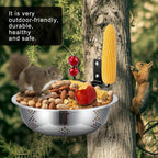 Squirrel Feeders for Outside, Metal Durable Bowl Tree Mounted of Chipmunk Feeder, Squirrel Food for Backyard Squirrels Hold Corn, Corn Cob, Peanuts (8.5Inch - 1 Food Stand 1 Water Stand