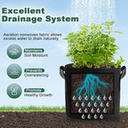 5 Pack 10 Gallon Thickened Grow Bags, Aeration Nonwoven Fabric Planting Bags with Handles, Heavy Duty 300G Garden Planter Pot for Tomato, Potato, Strawberry, Vegetable, Fruits and Flowers
