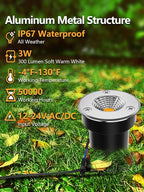 ZUCKEO Low Voltage Landscape Lights LED Well Lights 3W 12V-24V in Ground Light IP67 Waterproof Outdoor Low Voltage Landscape Lighting for Floor Driveway Deck Step Garden (8 Pack Warm White)