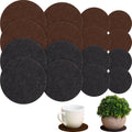 Patelai 16 Pieces 4 Sizes Cork Plant Coasters 4/6/ 8/10 Inch Round Fabric Reversible Cork Trivets Pads for Houseplants Indoors Waterproof Absorbent Waterproof Tray Pot for Drink(Brown, Charcoal)