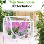desktop mini indoor greenhouse with adjustable grow light, package contents