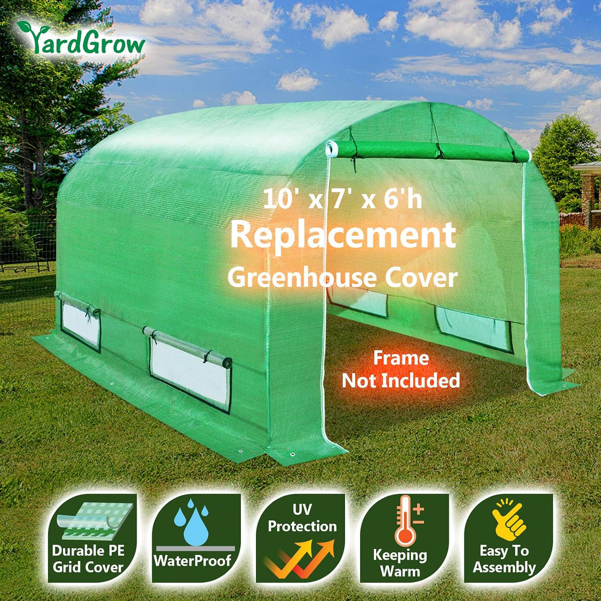 yardgrow greenhouse replacement cover larger walk in outdoor shown in use