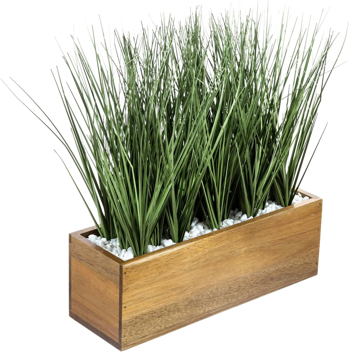 mygift 12 in acacia wood rectangle planter box shown in use