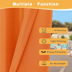 HolidayIdeas Outdoor Curtains for Patio Waterproof, 4 Panels - 54 x 108 Inch - Privacy Protection & Light Filtering Curtains Grommet Outside Curtains for Porch, Backyard (Mecca Orange)