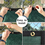 UPGRADE Privacy Fence Screen 6'x14' Dark Green Outdoor 90% Visibility Blockage 170 GSM Mesh Shade Cover Panels for Backyard,Balcony,Home Decoration with Zip Ties,Customized Avaliable