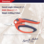 Spear & Jackson 6061GPS Razorsharp Loop Handled General Purpose Garden Snips with Carbon Steel Blades, Ergonomic Soft Grip Handle, Safety Lock & Stem Crusher