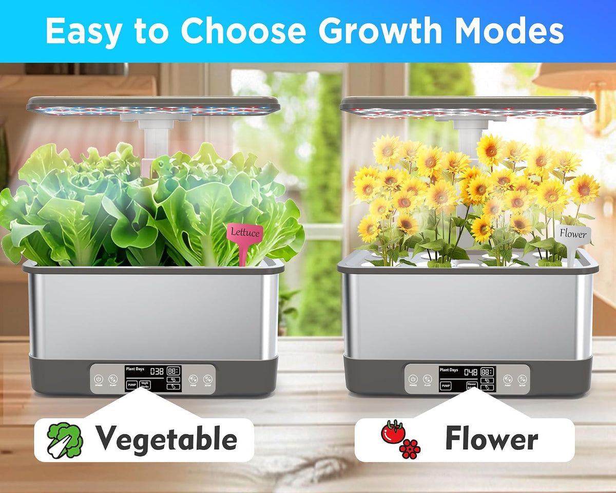 hydroponics growing system,smart indoor herb garden with grow on a desk or shelf