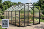8x10 ft greenhouse with hygrometer, windproof warm plant, main product view