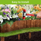 linshry wood garden edging fence, flower bed edging showing dimensions