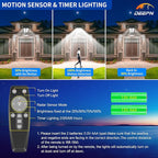 Deepn Solar Lights Outdoor, IP66 Waterproof Street Lights Outdoor, 6500K Dusk to Dawn Solar Security Flood Lights Motion Sensor with Remote Control for Yard, Entryway Garage, Porch 2 Pack