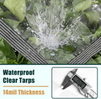clear tarp with grommets 8x12 ft heavy duty, side view