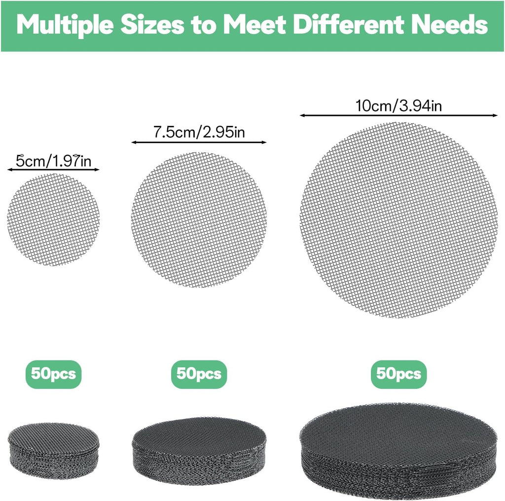 150 Mesh for Plant Plant Hole Mesh Pads Drainage Screen Plastic Round Flower Hole MeshScreen Cover Pad 2 3 4 Inch Assorted SizesMesh Preventing Soil Leakage
